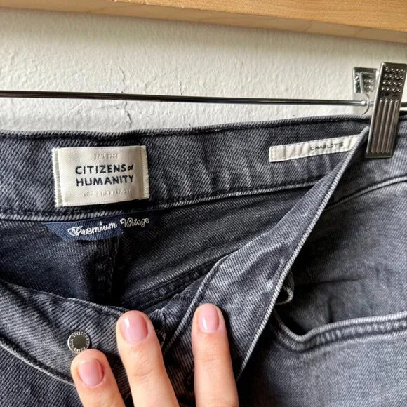 Citizens of Humanity, Charlotte high-rise straight jeans, Washed Black, Size 27 - Picture 4 of 8